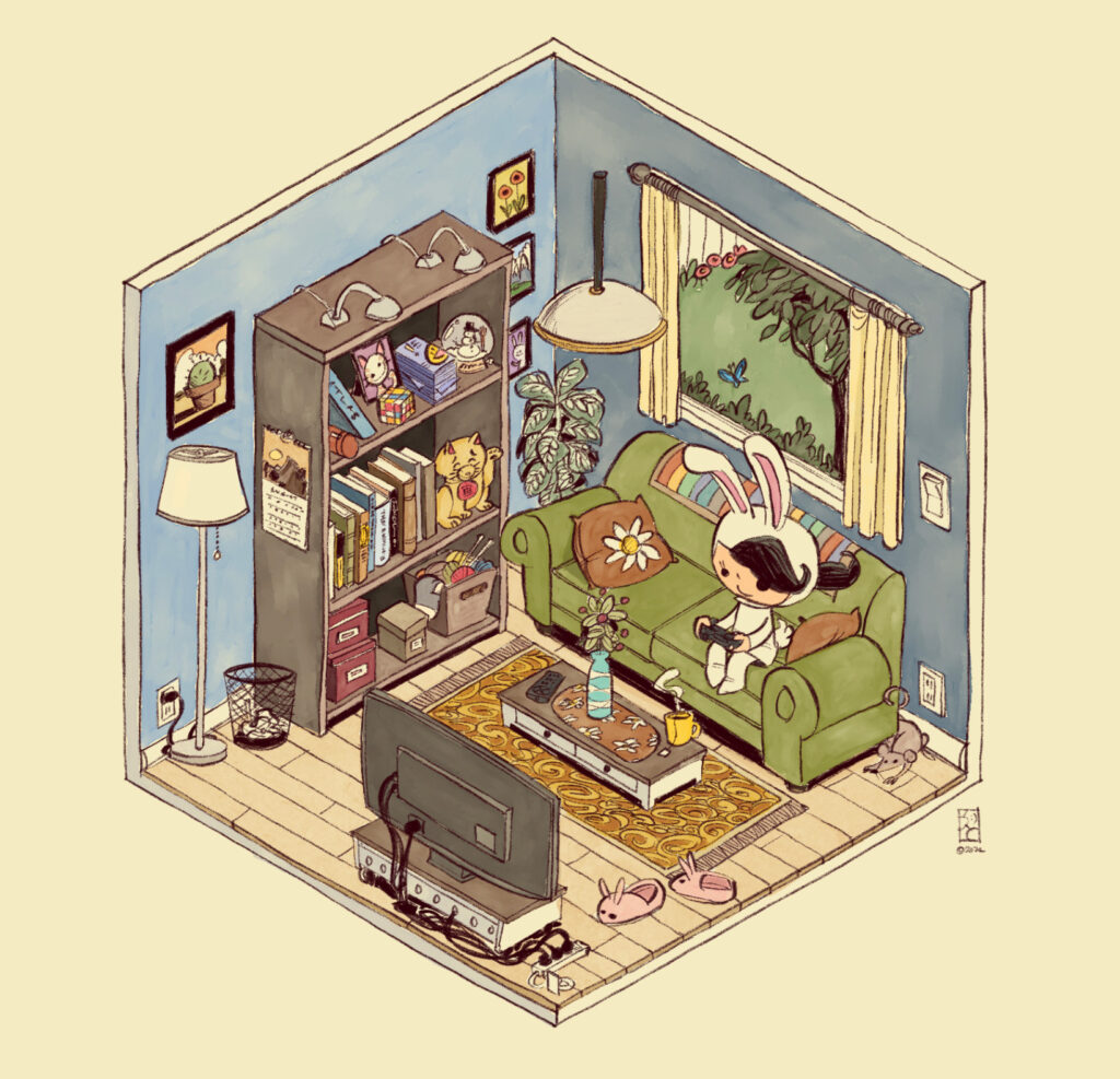 Daria in isometric living room