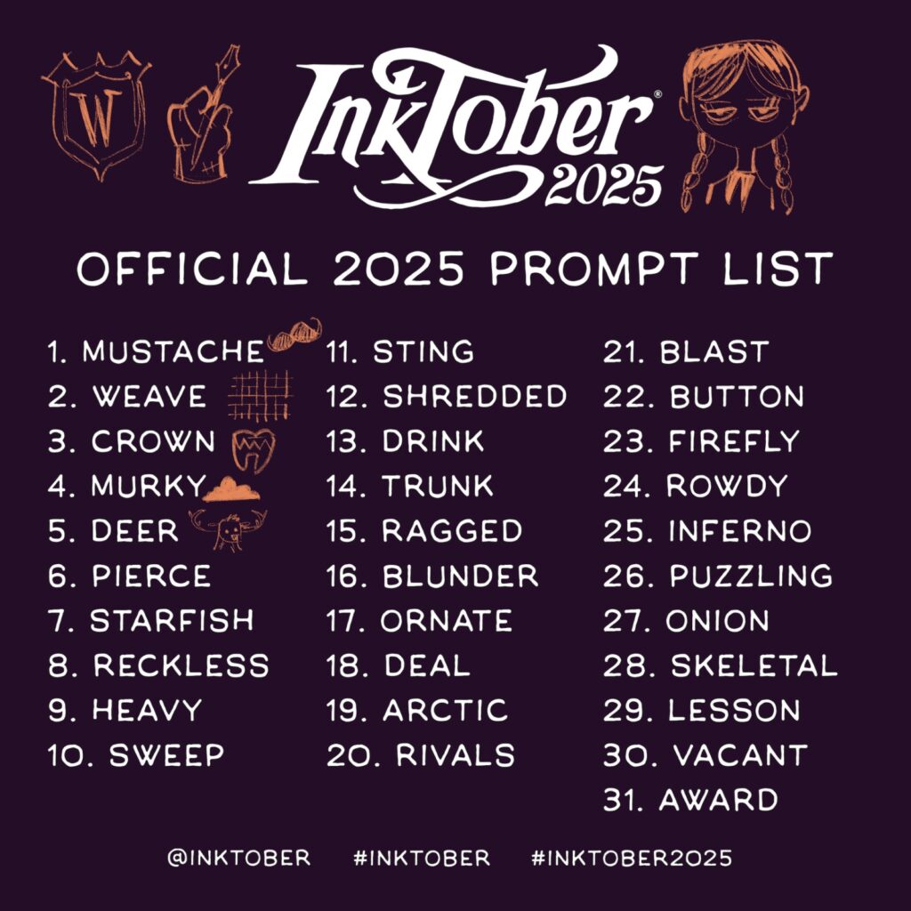 Inktober 2025 prompt list Day 5