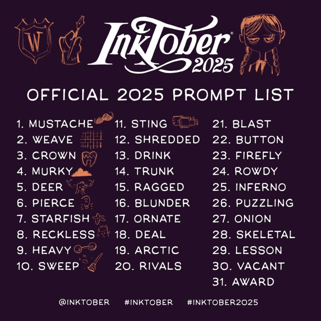 Inktober 2025 prompt list Day 11